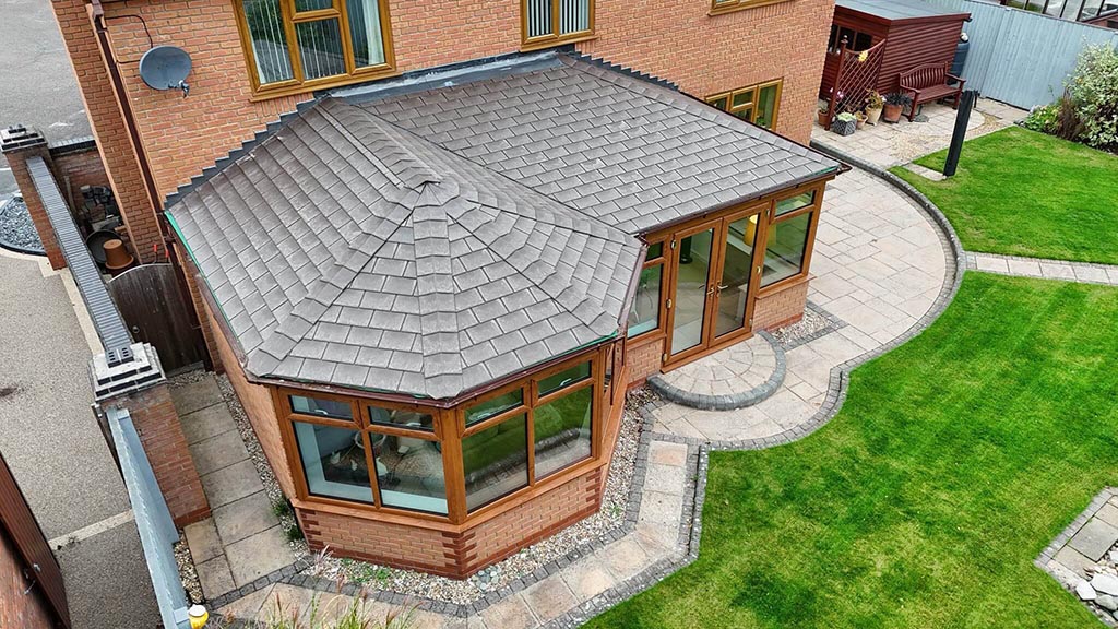 Completed conservatory roof conversion by Warrington Roofing Ltd