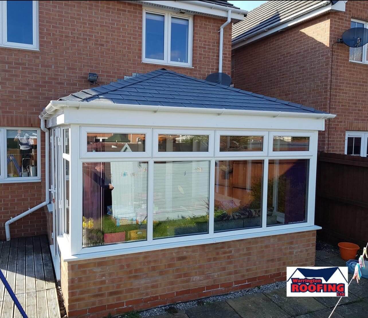 Finished conservatory roof project by Warrington Roofing Ltd