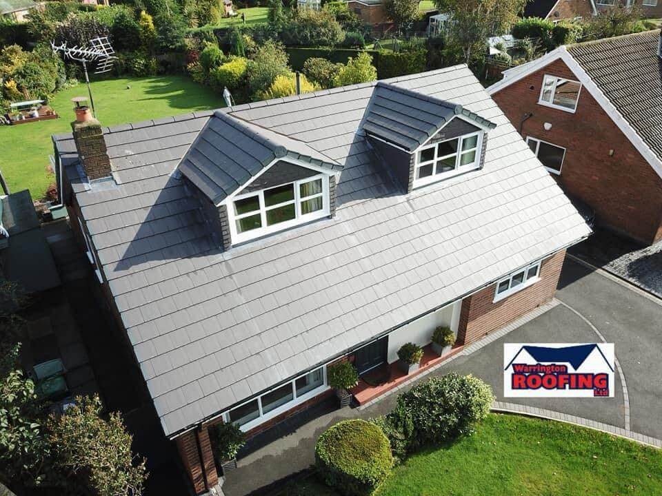 Completed replacement roof by Warrington Roofing Ltd