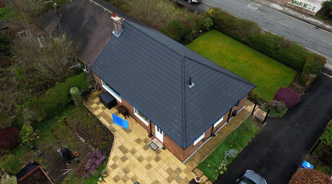 Finished roof installation by Warrington Roofing Ltd